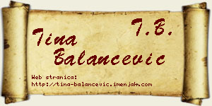 Tina Balančević vizit kartica